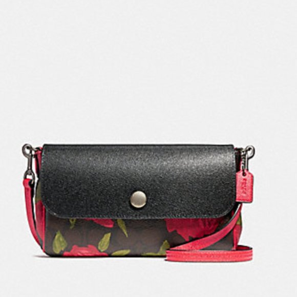 Coach Ruby Reversible Crossbody Bag Camo Rose Floral Print F28188 Coated Canvas - Picture 1 of 9